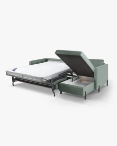 COLTAR EXTENSIBIL GLORIA, VERDE MENTA, PE DREAPTA, 266 CM, TAPITAT CU TAPITERIE DIN TEXTIL STRUCTURAT BJORN, MICADONI - Img 3