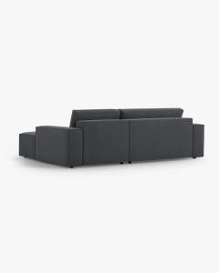 COLTAR EXTENSIBIL, PE DREAPTA, JODIE, 246X151 CM, GRI INCHIS, TAPITAT CU TAPITERIE DIN TEXTIL STRUCTURAT MEGAN, MICADONI - Img 4