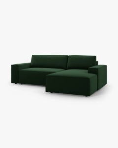 COLTAR EXTENSIBIL, PE DREAPTA, JODIE, 246X151 CM, VERDE SMARALD, TAPITAT CU TAPITERIE DIN TEXTIL CATIFEA BLUVEL, MICADONI - Img 6