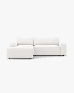 COLTAR EXTENSIBIL, PE STANGA, JODIE, 246X151 CM, ALB, TAPITAT CU TAPITERIE DIN TEXTIL BOUCLE BALOO, MICADONI