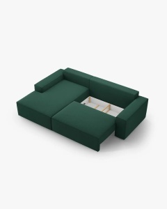COLTAR EXTENSIBIL, PE STANGA, JODIE, 246X151 CM, VERDE, TAPITAT CU TAPITERIE DIN TEXTIL STRUCTURAT MEGAN, MICADONI - Img 5