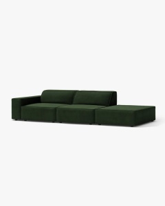 COLTAR JODIE, 262X99 CM, PE DREAPTA, CU 3 LOCURI, VERDE SMARALD, TAPITAT CU TAPITERIE DIN TEXTIL CATIFEA VENUS, MICADONI - Img 2