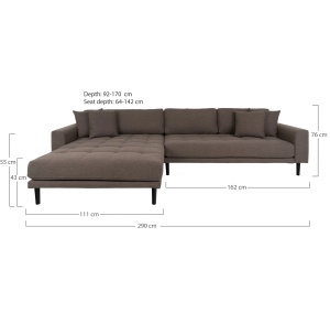 COLTAR LIDO CU 4 PERINI 290CM, DIN LEMN SI TEXTIL, CULOARE MARO, HOUSE NORDIC - Img 4
