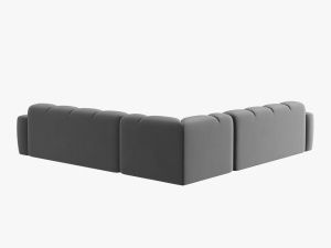 COLTAR LISA, 6 LOCURI, 310 CM, GRI DESCHIS, TAPITERIE DIN CATIFEA, DESIGN DEOSEBIT - Img 4