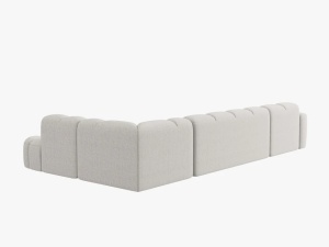 COLTAR LISA, DREAPTA, 7 LOCURI, 387 CM, GRI DESCHIS 01, TAPITERIE DIN STOFA, DESIGN DEOSEBIT - Img 3