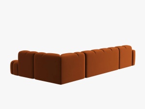 COLTAR LISA, DREAPTA, 7 LOCURI, 387 CM, SCORTISOARA, TAPITERIE DIN CATIFEA, DESIGN DEOSEBIT - Img 4