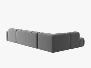 COLTAR LISA, STANGA, 7 LOCURI, 387 CM, GRI DESCHIS, TAPITERIE DIN CATIFEA, DESIGN DEOSEBIT - Img 4