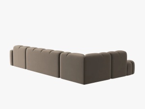 COLTAR LISA, STANGA, 7 LOCURI, 387 CM, MARO DESCHIS, TAPITERIE DIN CATIFEA, DESIGN DEOSEBIT - Img 4