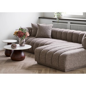 COLTAR LIVING AURORA 300CM, DIN LEMN SI TEXTIL, 3 PERINI, CULOARE MARO, HOUSE NORDIC - Img 8