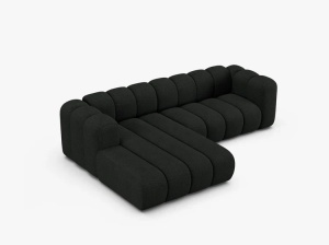 COLTAR LUPIN 260, PE STANGA, NEGRU, CU TAPITERIE DIN TEXTIL BOUCLE BALOO, MICADONI - Img 3