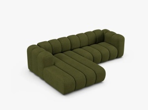 COLTAR LUPIN 260, PE STANGA, VERDE MASLINIU INCHIS, CU TAPITERIE DIN TEXTIL BOUCLE BALOO, MICADONI - Img 3