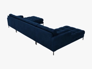 COLTAR MAMAIA, CU 6 LOCURI, ALBASTRU ROYAL BLUVEL, CU TAPITERIE DIN CATIFEA, MICADONI - Img 4