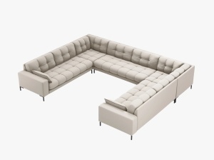 COLTAR MAMAIA, CU 9 LOCURI, BEJ, CU TAPITERIE DIN TEXTIL STRUCTURT NEVE, MICADONI