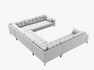 COLTAR MAMAIA, CU 9 LOCURI, GRI DESCHIS, CU TAPITERIE DIN TEXTIL STRUCTURAT NEVE, MICADONI - Img 3