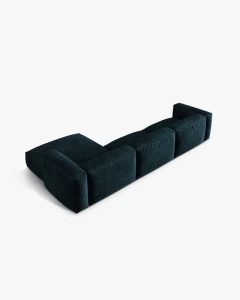 COLTAR MARTINA, 130X176 CM, PE DREAPTA, ALBASTRU INCHIS, TAPITAT CU TAPITERIE DIN TEXTIL CATIFEA VOGUE, MICADONI - Img 4