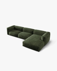 COLTAR MARTINA, 130X176 CM, PE DREAPTA, VERDE, TAPITAT CU TAPITERIE DIN TEXTIL CATIFEA VOGUE, MICADONI - Img 3