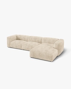 COLTAR MARTINA, 130X176 CM, PE STANGA, BEJ DESCHIS, TAPITAT CU TAPITERIE DIN TEXTIL CORDOI TILIA, MICADONI - Img 2