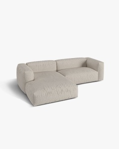 COLTAR MARTINA, BEJ, 280 CM, STANGA, CU TAPITERIE DIN TEXTIL BOUCLE MONET, MICADONI - Img 3