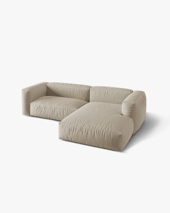 COLTAR MARTINA, BEJ DESCHIS, 244 CM, DREAPTA, CU TAPITERIE DIN TEXTIL STRUCTURAT BOSTON, MICADONI - Img 3
