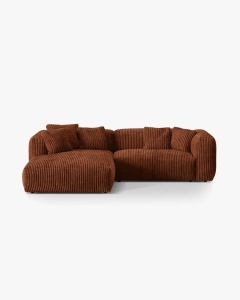 COLTAR MARTINA, CARAMIZIU, 280 CM, STANGA, CU TAPITERIE DIN TEXTIL CORDOI TILIA, MICADONI