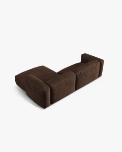 COLTAR MARTINA, CIOCOLATIU, 244 CM, DREAPTA, CU TAPITERIE DIN TEXTIL CATIFEA VOGUE, MICADONI - Img 4