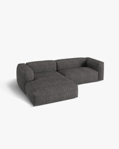 COLTAR MARTINA, GRI ANTRACIT, 280 CM, STANGA, CU TAPITERIE DIN TEXTIL BOUCLE MONET, MICADONI - Img 3