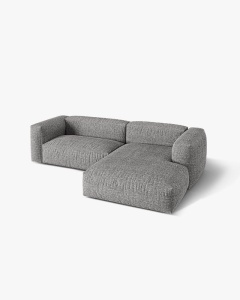 COLTAR MARTINA, GRI GRAFIT, 280 CM, DREAPTA, CU TAPITERIE DIN TEXTIL BOUCLE MONET, MICADONI - Img 3