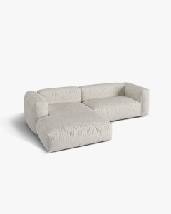 COLTAR MARTINA, MELANJ GRI BEJ, 280 CM, STANGA, CU TAPITERIE DIN TEXTIL BOUCLE MONET, MICADONI - Img 3
