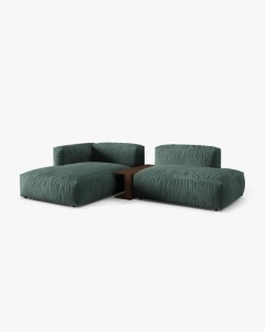 COLTAR MARTINA, PE STANGA, 285 CM, VERDE MUSCHI, TAPITAT CU TAPITERIE DIN TEXTIL CATIFEA VOGUE, MICADONI - Img 2