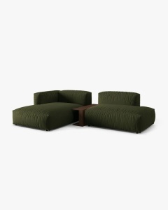 COLTAR MARTINA, PE STANGA, 285 CM, VERDE, TAPITAT CU TAPITERIE DIN TEXTIL STRUCTURAT BOSTON, MICADONI - Img 2
