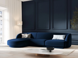COLTAR MILEY STANGA, 4 LOCURI, 255 CM, ALBASTRU 86, TAPITERIE DIN CATIFEA, DESIGN DEOSEBIT