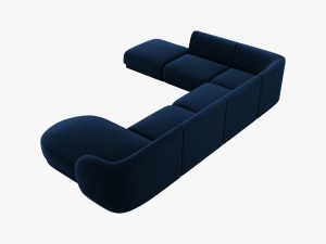 COLTAR MILEY STANGA, 6 LOCURI, 327 CM, ALBASTRU 86, TAPITERIE DIN CATIFEA, DESIGN DEOSEBIT - Img 3