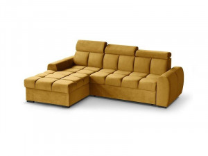 COLTAR MODERN DEOSEBIT, GOMEZ STANGA 267CM, DIN CATIFEA DE CULOARE GALBENA, CONFORT SPORIT - Img 5