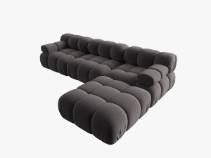 COLTAR MODULAR BELLIS, 4 LOCURI, 282 CM, GRI INCHIS 97, TAPITERIE DIN CATIFEA, DESIGN DEOSEBIT - Img 2