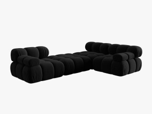 COLTAR MODULAR BELLIS, 4 LOCURI, 282 CM, NEGRU 100, TAPITERIE DIN CATIFEA, DESIGN DEOSEBIT - Img 6