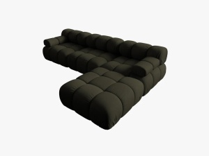 COLTAR MODULAR BELLIS, 4 LOCURI, 282 CM, VERDE 77, TAPITERIE DIN CATIFEA 3D, DESIGN DEOSEBIT - Img 5
