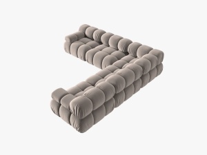 COLTAR MODULAR BELLIS, 5 LOCURI, 282 CM, BEJ 16, TAPITERIE DIN CATIFEA, DESIGN DEOSEBIT - Img 3
