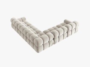COLTAR MODULAR BELLIS, 5 LOCURI, 282 CM, BEJ DESCHIS 21, TAPITERIE DIN CATIFEA, DESIGN DEOSEBIT - Img 4