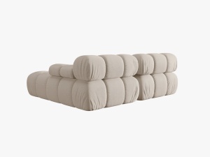 COLTAR MODULAR BELLIS, DREAPTA, 2 LOCURI, 191 CM, BEJ DESCHIS 23, TAPITERIE DIN CATIFEA 3D, BESOLUX - Img 5