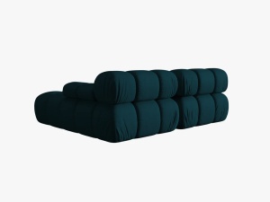COLTAR MODULAR BELLIS, DREAPTA, 2 LOCURI, 191 CM, BLEUMARIN 87, TAPITERIE DIN CATIFEA 3D, DESIGN DEOSEBIT - Img 2