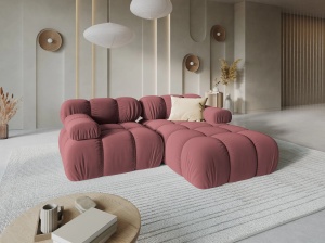 COLTAR MODULAR BELLIS, DREAPTA, 2 LOCURI, 191 CM, ROZ 63, TAPITERIE DIN CATIFEA, DESIGN DEOSEBIT