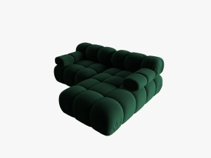 COLTAR MODULAR BELLIS, DREAPTA, 2 LOCURI, 191 CM, VERDE 38, TAPITERIE DIN CATIFEA, MICADONI - Img 4