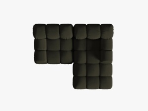 COLTAR MODULAR BELLIS, DREAPTA, 2 LOCURI, 191 CM, VERDE 77, TAPITERIE DIN CATIFEA 3D, DESIGN DEOSEBIT - Img 6