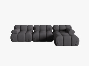COLTAR MODULAR BELLIS, DREAPTA, 3 LOCURI, 285 CM, ESPRESSO 15, TAPITERIE DIN CATIFEA 3D, DESIGN DEOSEBIT