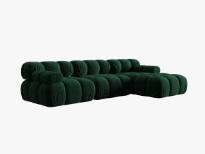 COLTAR MODULAR BELLIS, DREAPTA, 3 LOCURI, 285 CM, VERDE 38, TAPITERIE DIN CATIFEA, DESIGN DEOSEBIT - Img 4