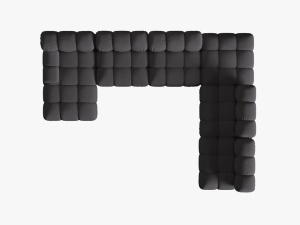 COLTAR MODULAR BELLIS, DREAPTA, 6 LOCURI, 379 CM, ESPRESSO 15, TAPITERIE DIN CATIFEA 3D, DESIGN DEOSEBIT - Img 2