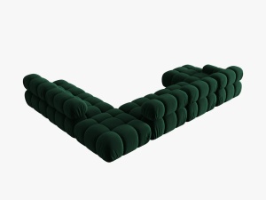 COLTAR MODULAR BELLIS, DREAPTA, 6 LOCURI, 379 CM, VERDE 38, TAPITERIE DIN CATIFEA, DESIGN DEOSEBIT - Img 6