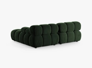 COLTAR MODULAR BELLIS, PE DREAPTA, VERDE SMARALD, CU TAPITERIE DIN CATIFEA VENUS, MICADONI - Img 3