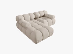 COLTAR MODULAR BELLIS, PE STANGA, BEJ DESCHIS, CU TAPITERIE DIN TEXTIL 3D SONIC, MICADONI - Img 3