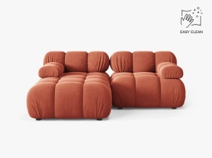 COLTAR MODULAR BELLIS, PE STANGA, CORAI, CU TAPITERIE DIN CATIFEA VENUS, MICADONI